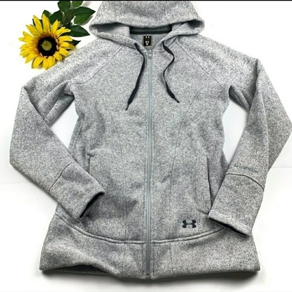 Under Armour UA Storm Full Zip Long Hoodie Women's Small S Heathered Grey EUC - Picture 2 of 13